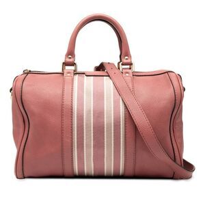 Gucci Sherry Line Mini Boston Bag Shoulder Bag 2WAY 247205 Pink Canvas Leather